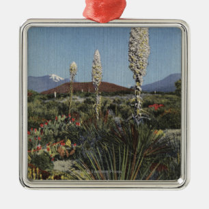 CaliforniaYucca Cacti in Bloom in woestijn Metalen Ornament