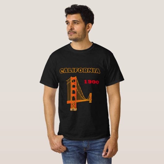 Californië 1900 zwarte T-Shirt (Voorkant volledig)