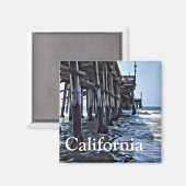 Californië - 2 inch vierkante magneet (Voorkant / Achterkant)