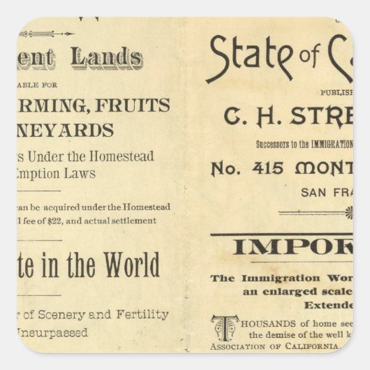 Californië 2 vierkante sticker (Voorkant)