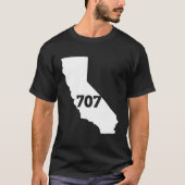 Californië 707 netnummer t-shirt (Voorkant)