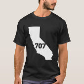 Californië 707 netnummer t-shirt (Voorkant)