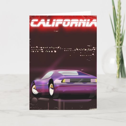 Californië 80 neon Supercar poster Feestdagen Kaart (Voorkant)
