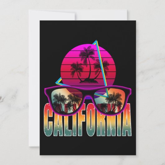 californië 80s retro kaart (Voorkant)