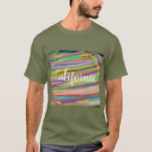 Californië abstracte regenboog wervelt met kalligr t-shirt (Voorkant)