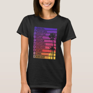 Californië Acrostisch Gedicht Palm Bomen Cali Zons T-shirt