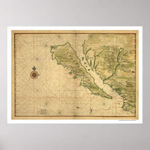 Californië als eiland 1650 poster