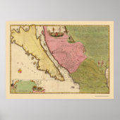 Californië als eiland door N. de Fer 1720 Poster (Voorkant)
