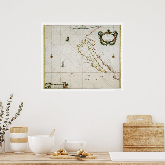 Californië als eiland poster (Keuken)