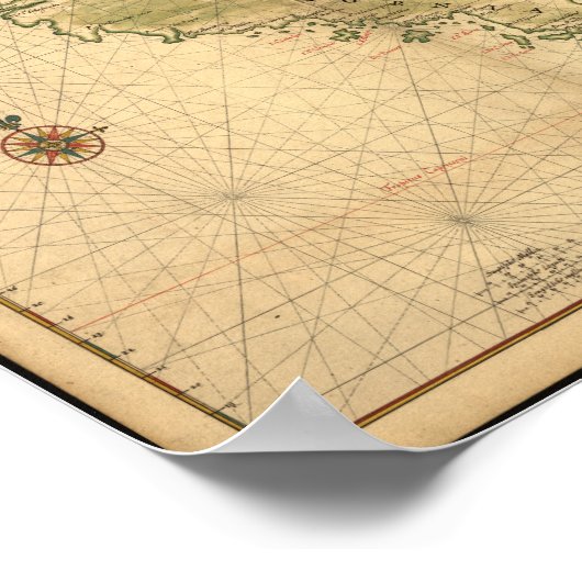 Californië als eilandkaart uit de jaren 1600. poster (Hoek)