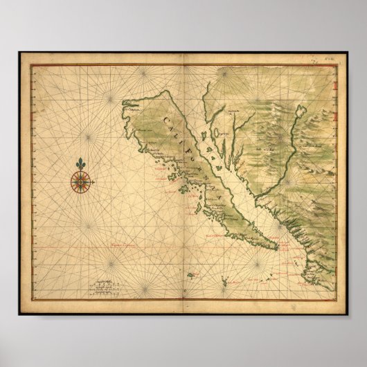 Californië als eilandkaart uit de jaren 1600. poster (Voorkant)