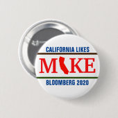 Californië als Mike Ronde Button 5,7 Cm (Voorkant /achterkant)