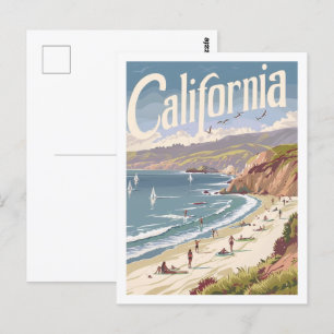 Californië Amerika Verenigde Staten Beroemde Vinta Briefkaart
