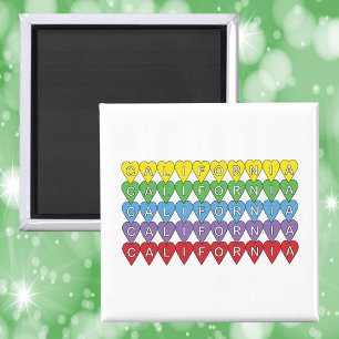 Californië Amerikaanse staat Harten Kleurrijk Magneet