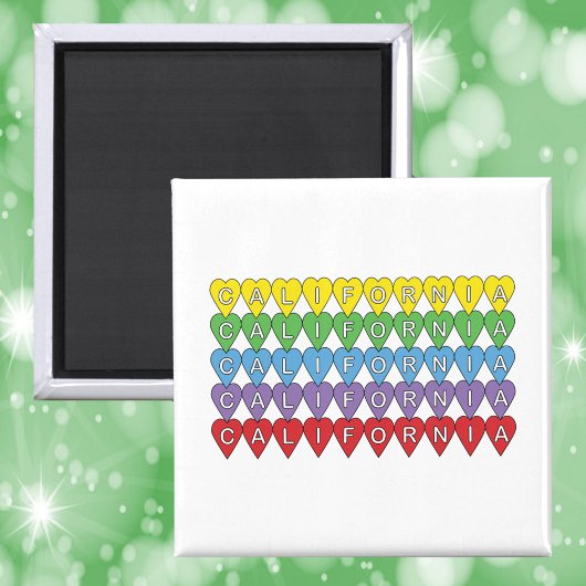 Californië Amerikaanse staat Harten Kleurrijk Magneet