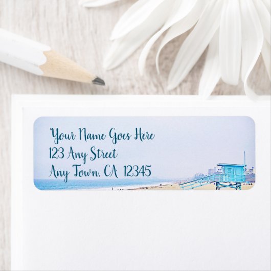 Californië-badgarde, scriptadres etiket (Insitu)