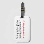 Californië-Bagagelabel Bagagelabel (Voorkant (verticaal))