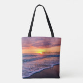  Californië Beach Pier Sunset Tote Bag (Achterkant)