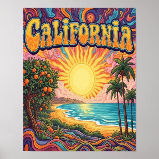 Californië Beach Scene Poster (Voorkant)