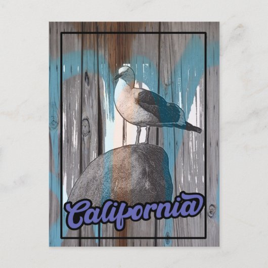  Californië Beach Seagull Travel Briefkaart (Voorkant)