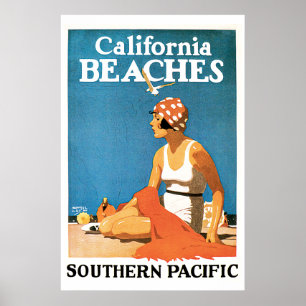 Californië beaches Vintage Travel Poster
