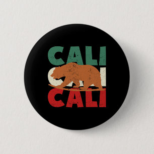 Californië Beer Cali Surfende Beer Retro Surf Vint Ronde Button 5,7 Cm