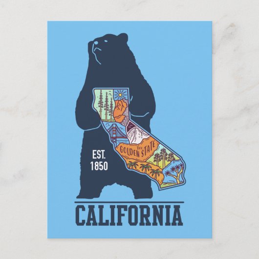Californië Beer Golden State Briefkaart (Voorkant)