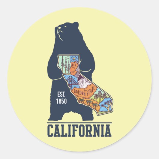 Californië Beer Golden State Rechthoekige sticker (Voorkant)