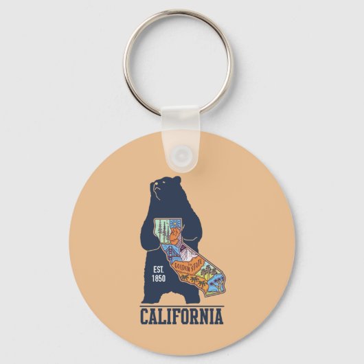 Californië Beer Golden State Sleutelhanger (Voorkant)