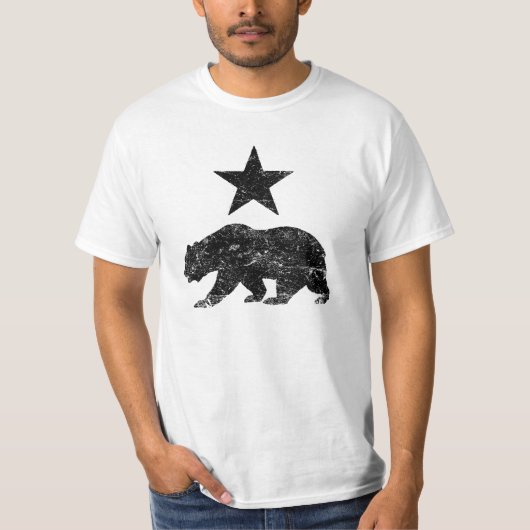 Californië, Beer in nood en Star-shirt T-shirt (Voorkant)