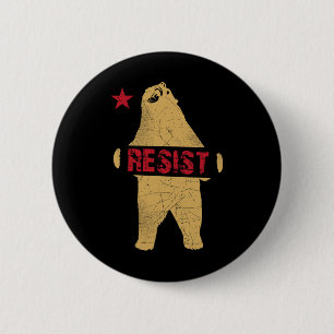 Californië Beer Shirt Weerstand Ronde Button 5,7 Cm