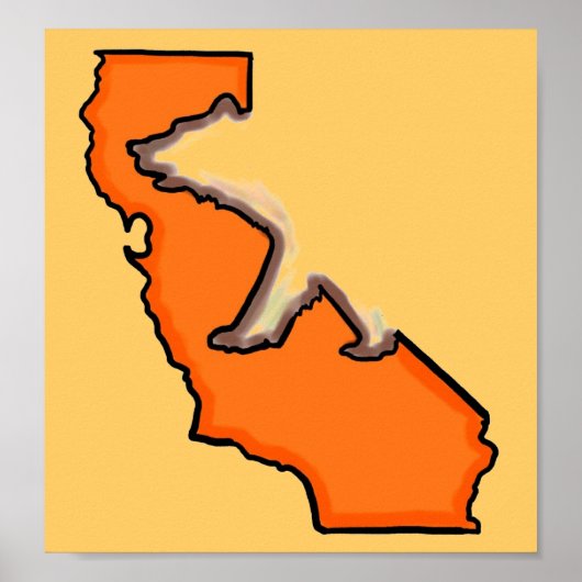 Californië beer staat symbool oranje aangepaste po poster (Voorkant)