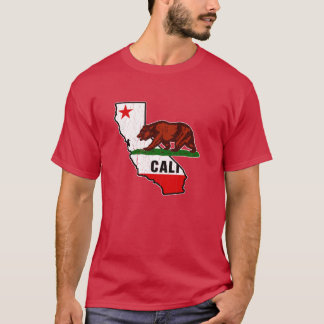 Californië Beer Vlag Vervallen Vintage Ontwerp Ove T-shirt