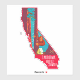 Californië Bigfoot Land Vintage Poster Vrachtwagen Sticker