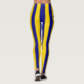 Californië Blauw en Gouden Verticale Strepen Leggings (Achterkant)