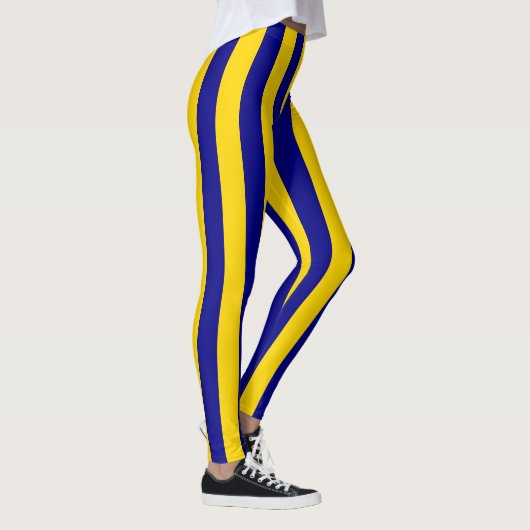 Californië Blauw en Gouden Verticale Strepen Leggings (Rechts)