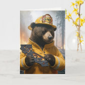 Californië brandweerman Beer dank u Kaart (Gele Bloem)