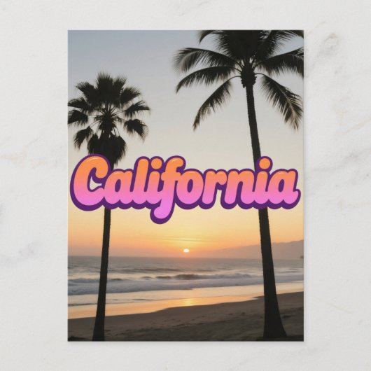 Californië Briefkaart – Bold Typography Design (Voorkant)