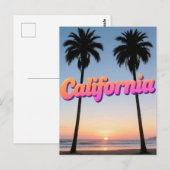 Californië Briefkaart – Bold Typography Design (Voorkant / Achterkant)