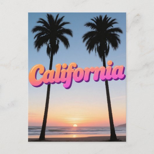 Californië Briefkaart – Bold Typography Design (Voorkant)