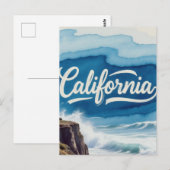 Californië Briefkaart – Bold Typography Design (Voorkant / Achterkant)