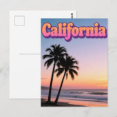 Californië Briefkaart – Bold Typography Design (Voorkant / Achterkant)