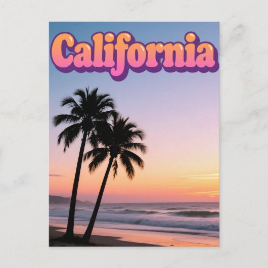 Californië Briefkaart – Bold Typography Design (Voorkant)