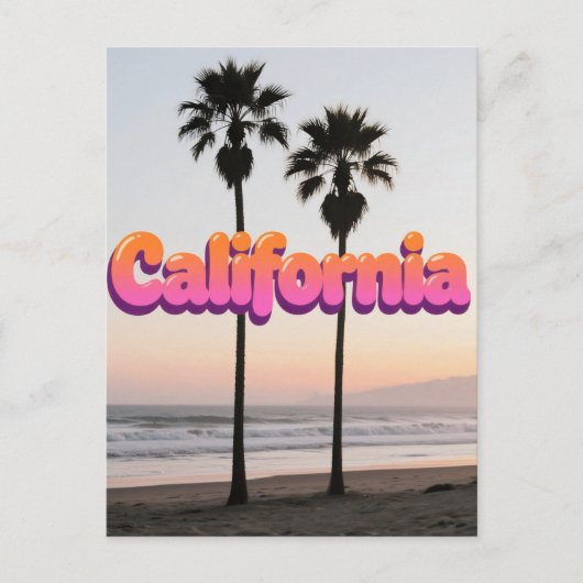 Californië Briefkaart – Bold Typography Design (Voorkant)