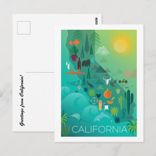 Californië-Briefkaart Briefkaart (Voorkant / Achterkant)