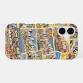 Californië  Briefkaart CA City Collage Retro iPhone 16 Hoesje (Achterkant horizontaal)