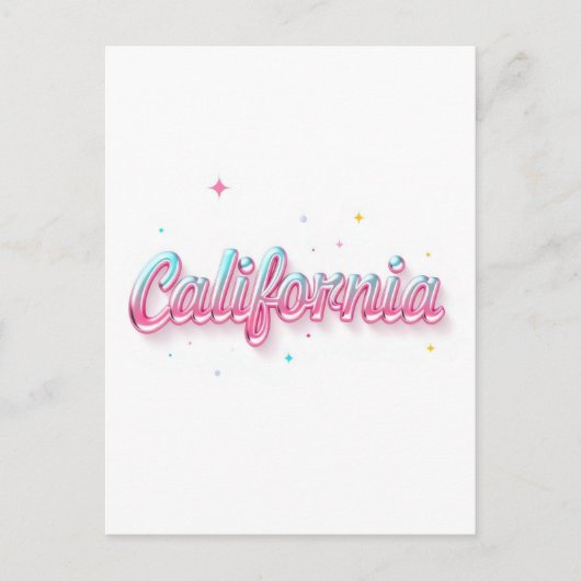 Californië Briefkaart – Trendy tekst (Voorkant)