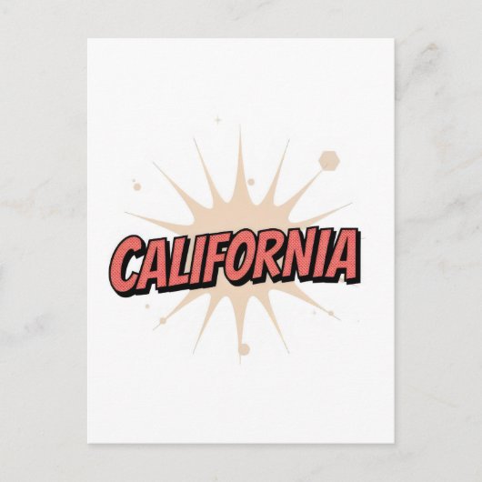 Californië Briefkaart – Trendy tekst (Voorkant)
