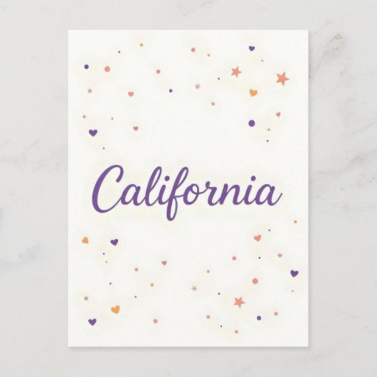 Californië Briefkaart – Trendy tekst (Voorkant)