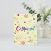Californië Briefkaart – Trendy tekst (Staand voorkant)